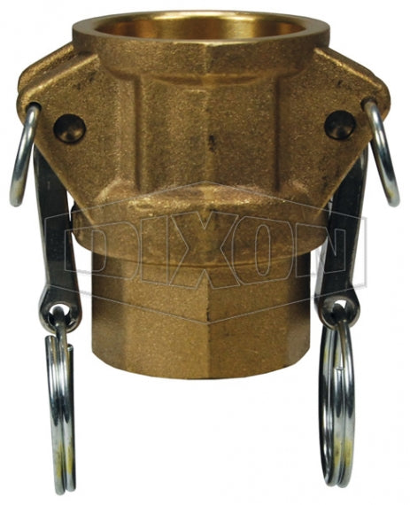 G100-DC-BR by Dixon Valve | Global Cam & Groove Dust Cap | Type DC | 1" Body Size | ASTMC38000 Forged Brass (Stainless Steel Handles)