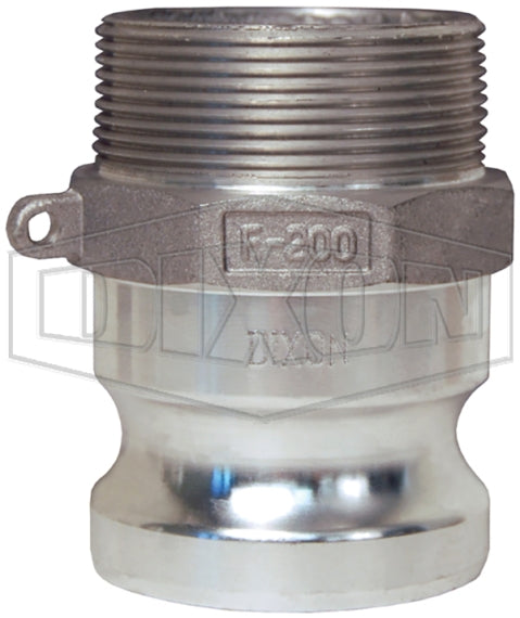 G200-F-AL by Dixon Valve | Global Cam & Groove Adapter | Type F | 2" Adapter x 2" Male NPT | A380 Permanent Mold Aluminum