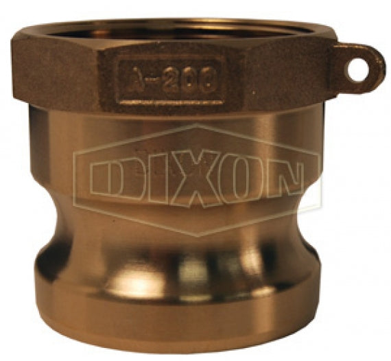G125-A-BR by Dixon Valve | Global Cam & Groove Adapter | Type A | 1-1/4" Adapter x 1-1/4" Female NPT | ASTMC38000 Forged Brass