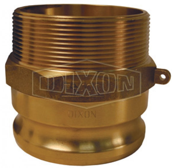 G125-F-BR by Dixon Valve | Global Cam & Groove Adapter | Type F | 1-1/4" Adapter x 1-1/4" Male NPT | ASTMC38000 Forged Brass