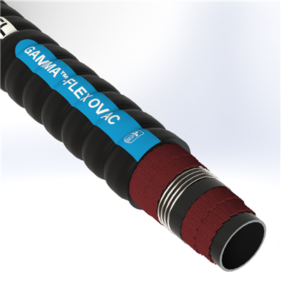 GOV15F1-2.0 by Texcel | GAMMA™-FLEX OVAC Series | Corrugated Oilfield Suction Hose | 2" Hose ID | 150 PSI | Black