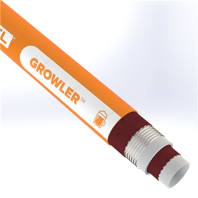 GRLR-2.0 by Texcel | GROWLER™ Series | Brewery Hose | 2" Hose ID | 150 PSI | 29 in/Hg Vacuum Rated | Orange