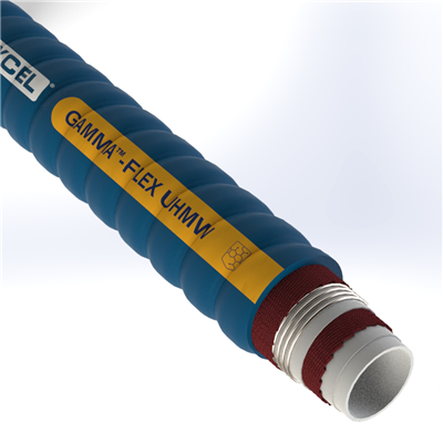 GUH20C1-2.5-Blue by Texcel | GAMMA™-FLEX UHMW Series | Ultra-High Molecular Weight Polyethylene Chemical Hose | 2-1/2" Hose ID | 200 PSI | 29 in/Hg Vacuum Rated | Blue