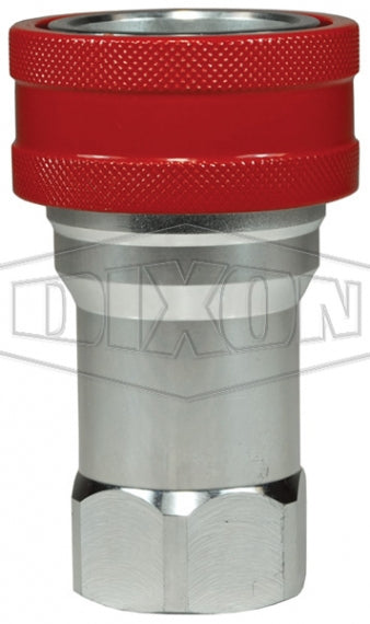 6HF6-SS-BOP by Dixon Valve | Hydraulic Quick Disconnect Coupling | H-BOP-Series | 3/4" Female NPTF x 3/4" Body Size | ISO-B Blowout Preventer Safety Socket | FKM Seal | 316 Stainless Steel