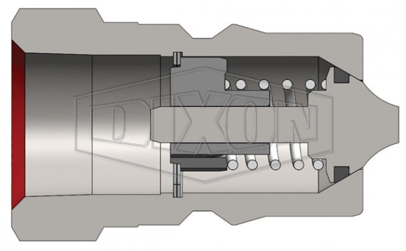 H6F6-SS-BOP by Dixon Valve | Hydraulic Quick Disconnect Coupling | H-BOP-Series | 3/4" Female NPTF x 3/4" Body Size | ISO-B Blowout Preventer Safety Plug | FKM Seal | 316 Stainless Steel