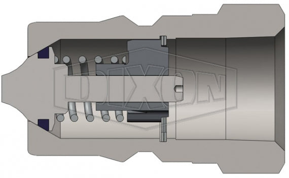 H6F6-S by Dixon Valve | Hydraulic Quick Disconnect Coupling | H-Series | 3/4" Female NPTF x 3/4" ISO-B Interchange | Plug | 303 Stainless Steel