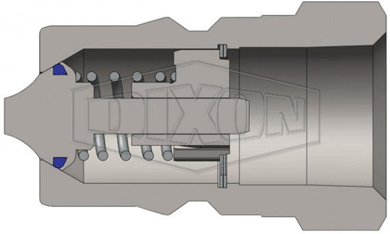 D-H4F4-SV-8 by Dixon Valve | Hydraulic Quick Disconnect Coupling | H-Series | 1/2" Female NPTF x 1/2" ISO-B Fry Oil | Plug | Steel
