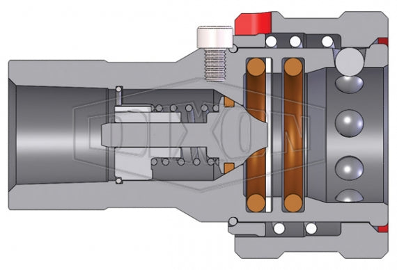 6HF6-SS-BOP by Dixon Valve | Hydraulic Quick Disconnect Coupling | H-BOP-Series | 3/4" Female NPTF x 3/4" Body Size | ISO-B Blowout Preventer Safety Socket | FKM Seal | 316 Stainless Steel