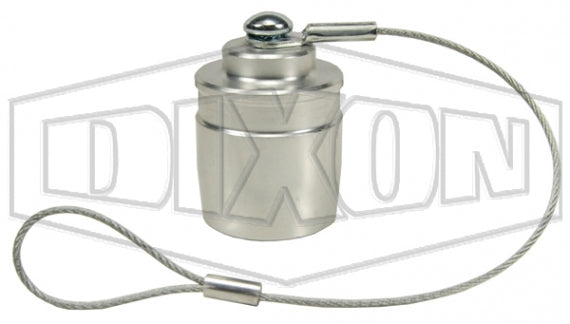 H20DC-A by Dixon Valve | Hydraulic Quick Disconnect Coupling | H-Series | ISO-B Interchange Plug Rigid Dust Cap | Fits 2-1/2" Body Size | Aluminum with Steel Cable