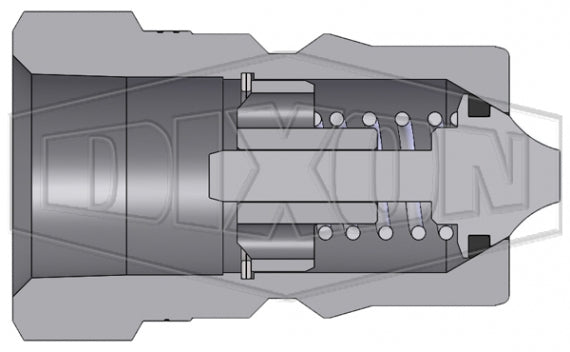 H4F4-HV by Dixon Valve | Hydraulic Quick Disconnect Coupling | H-Series | 1/2" Female NPTF x 1/2" ISO-B Mill 'Slide Gate' | Plug | Nitrile Seal | Steel
