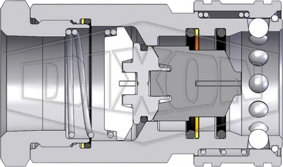 12HF12 by Dixon Valve | Hydraulic Quick Disconnect Coupling | H-Series | 1-1/2" Female NPTF x 1-1/2" ISO-B High Volume Interchange | Socket | Nitrile Seal | Steel