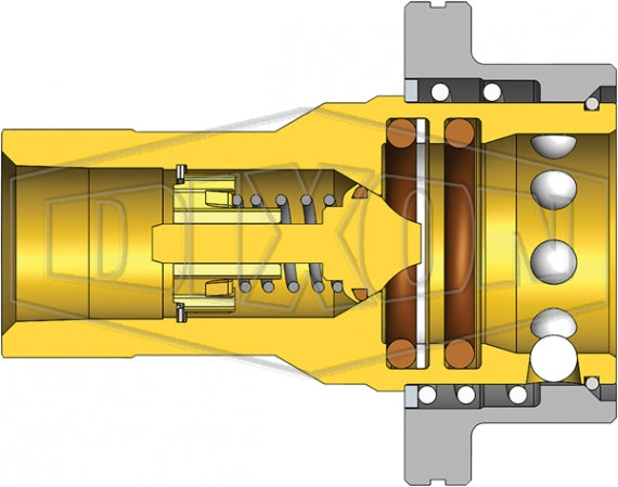 2HSBF2-B by Dixon Valve | Hydraulic Quick Disconnect Coupling | HS-Series | 1/4" Female BSPP x 1/4" ISO-B Steam Interchange | Socket | EPDM Seal | Brass