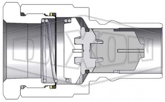 H12BF12-S by Dixon Valve | Hydraulic Quick Disconnect Coupling | H-Series | 1-1/2" Female BSPP x 1-1/2" ISO-B High Volume Interchange | Plug | 303 Stainless Steel