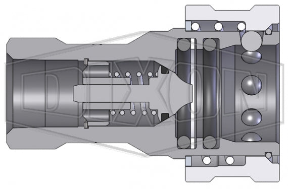 4HF4-HV by Dixon Valve | Hydraulic Quick Disconnect Coupling | H-Series | 1/2" Female NPTF x 1/2" ISO-B Mill 'Slide Gate' | Socket | Nitrile Seal | Steel