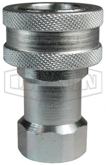 F-4HF4-HV by Dixon Valve | Hydraulic Quick Disconnect Coupling | H-Series | 1/2" Female NPTF x 1/2" ISO-B Mill 'Slide Gate' | Socket | FKM Seal | Steel