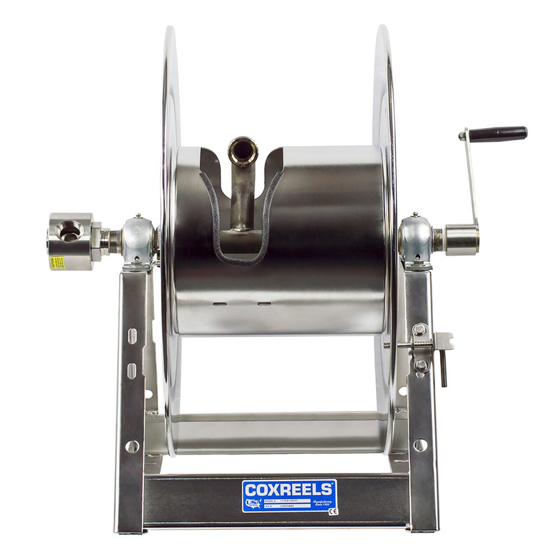 1175-6-200-C-SS by Coxreels | 1175-SS Series | 3,000 PSI Hand Crank Hose Reel | 1" Hose ID, 1" FNPT Inlet | Stainless Steel | 200ft Capacity, Hose Not Included