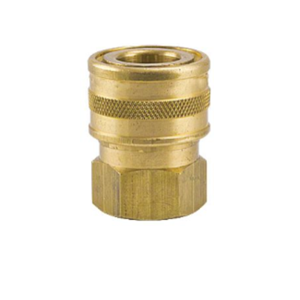 B-VHC4-4F-B Breco by Foster | FH Series | Two Way Valved Sockets | Quick Disconnect | 1/4" Female NPT Thread | Straight | Brass