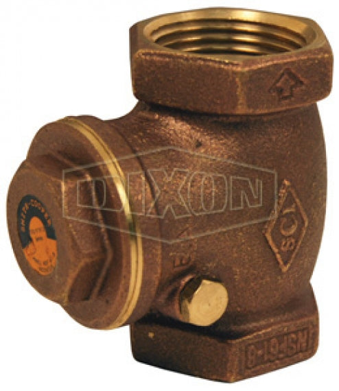 SWCV125 by Dixon Valve | Swing Check Valve | 1-1/4" Female NPT x 1-1/4" Female NPT | Brass