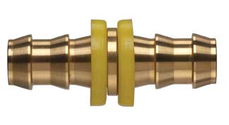 POFMD-0606 by Kuriyama | Push-On Hose Fitting | Hose Mender | 3/8" Hose Barb x 3/8" Hose Barb | Brass