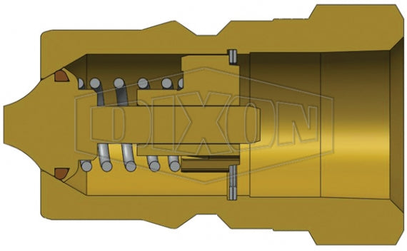 HS4F4-B by Dixon Valve | Hydraulic Quick Disconnect Coupling | HS-Series | 1/2" Female NPTF x 1/2" ISO-B Steam Interchange | Plug | Brass