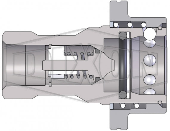 4HSBF4-S by Dixon Valve | Hydraulic Quick Disconnect Coupling | HS-Series | 1/2" Female BSPP x 1/2" ISO-B Steam Interchange | Socket | EPDM Seal | 303 Stainless Steel