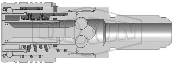 4HTRB4 by Dixon Valve | Hydraulic Quick Disconnect Coupling | HT-Series | 1/2" Male O-Ring Face Seal Bulkhead x 1/2" ISO16028 Flushface Interchange | Socket | Nitrile Seal | Steel