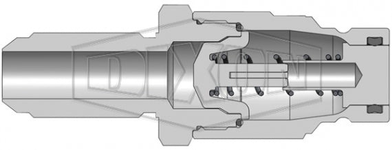HT4JB6 by Dixon Valve | Hydraulic Quick Disconnect Coupling | HT-Series | 3/4" Male JIC Bulkhead x 1/2" ISO16028 Flushface Interchange | Plug | Steel