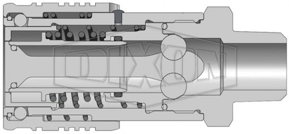 3HTOM4 by Dixon Valve | Hydraulic Quick Disconnect Coupling | HT-Series | 1/2" Male ORB x 3/8" ISO16028 Flushface Interchange | Socket | Nitrile Seal | Steel