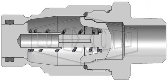 HT3M3 by Dixon Valve | Hydraulic Quick Disconnect Coupling | HT-Series | 3/8" Male NPTF x 3/8" ISO16028 Flushface Interchange | Plug | Steel