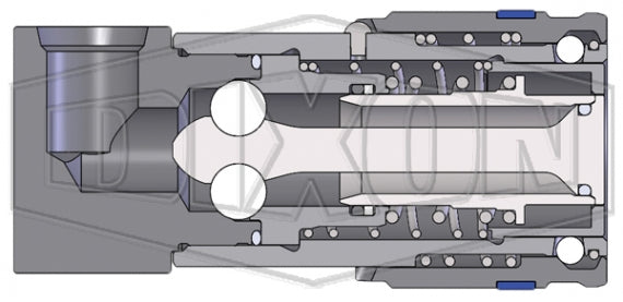 4HT9OF4 by Dixon Valve | Hydraulic Quick Disconnect Coupling | HT-Series | 90° Elbow | 1/2" Female ORB x 1/2" ISO16028 Flushface Interchange | Socket | Nitrile Seal | Steel