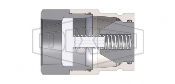 HT12OF12 by Dixon Valve | Hydraulic Quick Disconnect Coupling | HT-Series | 1-1/2" Female ORB x 1-1/2" ISO16028 Flushface Interchange | Plug | Steel