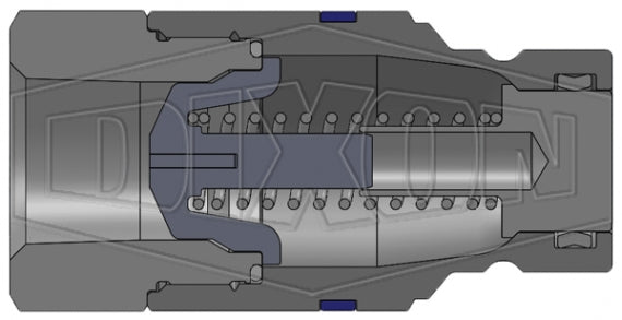 HT3F3-SS by Dixon Valve | Hydraulic Quick Disconnect Coupling | HT-Series | 3/8" Female NPTF x 3/8" ISO16028 Flushface Interchange | Plug | 316 Stainless Steel