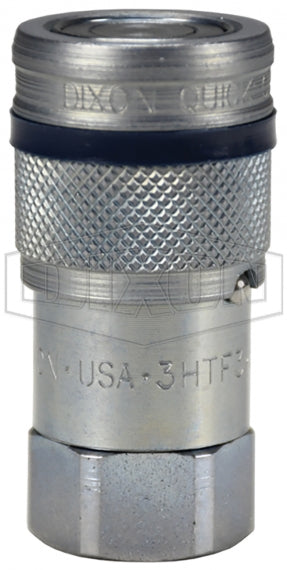 2HTF2 by Dixon Valve | Hydraulic Quick Disconnect Coupling | HT-Series | 1/4" Female NPTF x 1/4" ISO16028 Flushface Interchange | Socket | Nitrile Seal | Steel