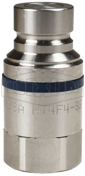 HT6F8-SS by Dixon Valve | Hydraulic Quick Disconnect Coupling | HT-Series | 1" Female NPTF x 3/4" ISO16028 Flushface Interchange | Plug | 316 Stainless Steel