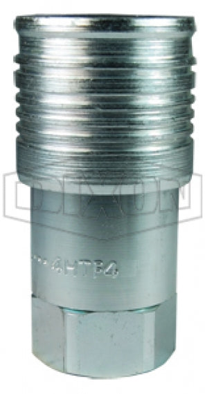 12HTF12 by Dixon Valve | Hydraulic Quick Disconnect Coupling | HT-Series | 1-1/2" Female NPTF x 1-1/2" ISO16028 Flushface Interchange | Socket | Nitrile Seal | Steel