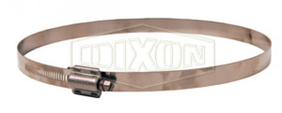 HTM650 by Dixon Valve | Style HTM | Hi Torque Worm Gear Clamp | 5/8" Band Width | Hose OD Range: from 5-3/4" to 6-5/8" | 300 Half Hard Stainless Steel Band | 410 Stainless Steel Screw