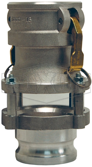 3544CA by Dixon Valve | Cam & Groove In-Line Sight Glass | 4" Coupler x 4" Adapter | Aluminum