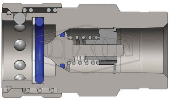8KBF8-SS by Dixon Valve | Hydraulic Quick Disconnect Coupling | K-Series | 1" Female BSPP x 1" ISO-A Interchange | Socket | Nitrile Seals | 316 Stainless Steel