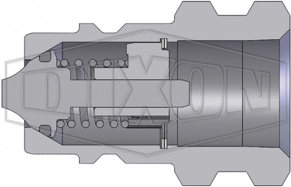 K2BF2-SS by Dixon Valve | Hydraulic Quick Disconnect Coupling | K-Series | 1/4" Female BSPP x 1/4" ISO-A Interchange | Plug | 316 Stainless Steel