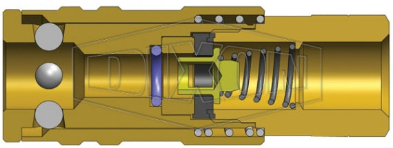 2LF2-B by Dixon Valve | Pneumatic Quick Disconnect Coupling | L-Series | 1/4" Female NPT x 1/4" Lincoln Interchange | Socket | Nitrile Seal | Brass