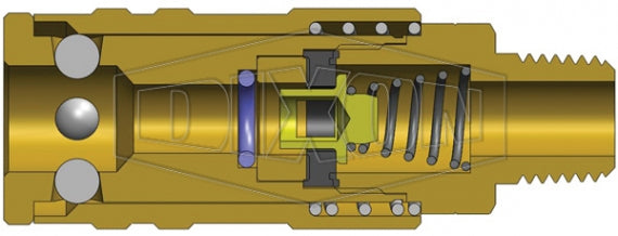 2LM2-B by Dixon Valve | Pneumatic Quick Disconnect Coupling | L-Series | 1/4" Male NPT x 1/4" Lincoln Interchange | Socket | Nitrile Seal | Brass
