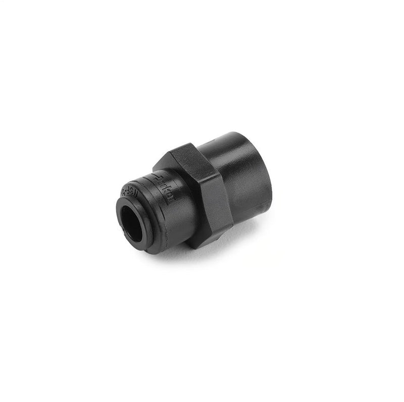 FB4FC4-HBLK by Parker | TrueSeal™ Threaded Fittings | 1/4" Push-to-Connect x 1/4" Female NPTF Thread | 1.32" Length | Straight | Black | Kynar®