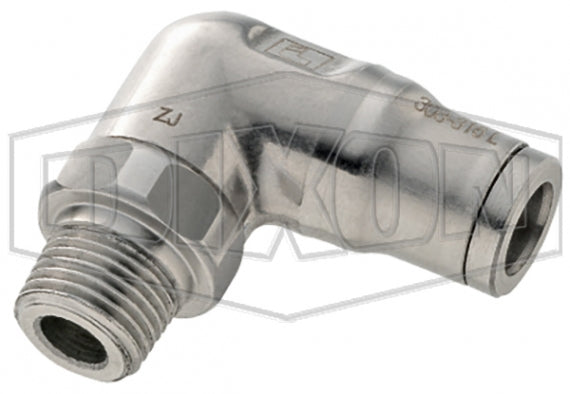38896018 Legris by Dixon | Stainless Steel Push-In Fitting | Male Swivel Elbow | 3/8" Tube OD x 3/8" Male NPT