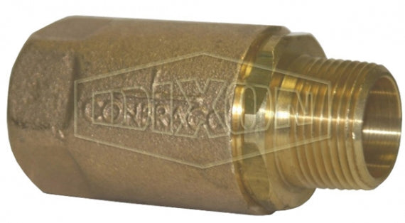 61-207 by Dixon Valve | Domestic Ball Cone Check Valve | 1-1/2" Male NPT x 1-1/2" Female NPT | Brass