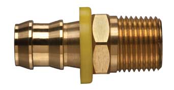 POFMP-1212 by Kuriyama | Push-On Hose Fitting | 3/4" Male NPTF x 3/4" Hose Barb | Brass