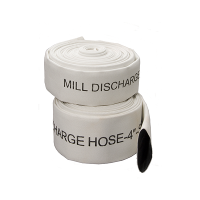 MILL-1.5-100 by Texcel | TEX-MILL Series | Mill Discharge Hose (Single Jacket) | 1-1/2" Hose ID | 150 PSI | White | 100ft Length