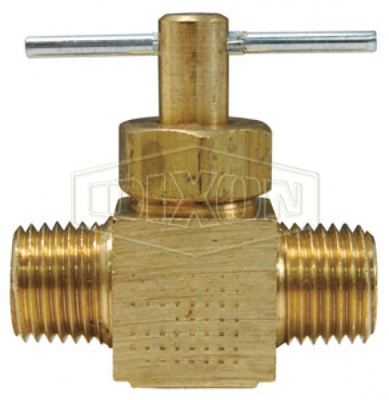 NV4M by Dixon Valve | Pneumatic Brass Needle Valve | 1/4" Male NPT x 1/4" Male NPT | 150 PSI | Brass
