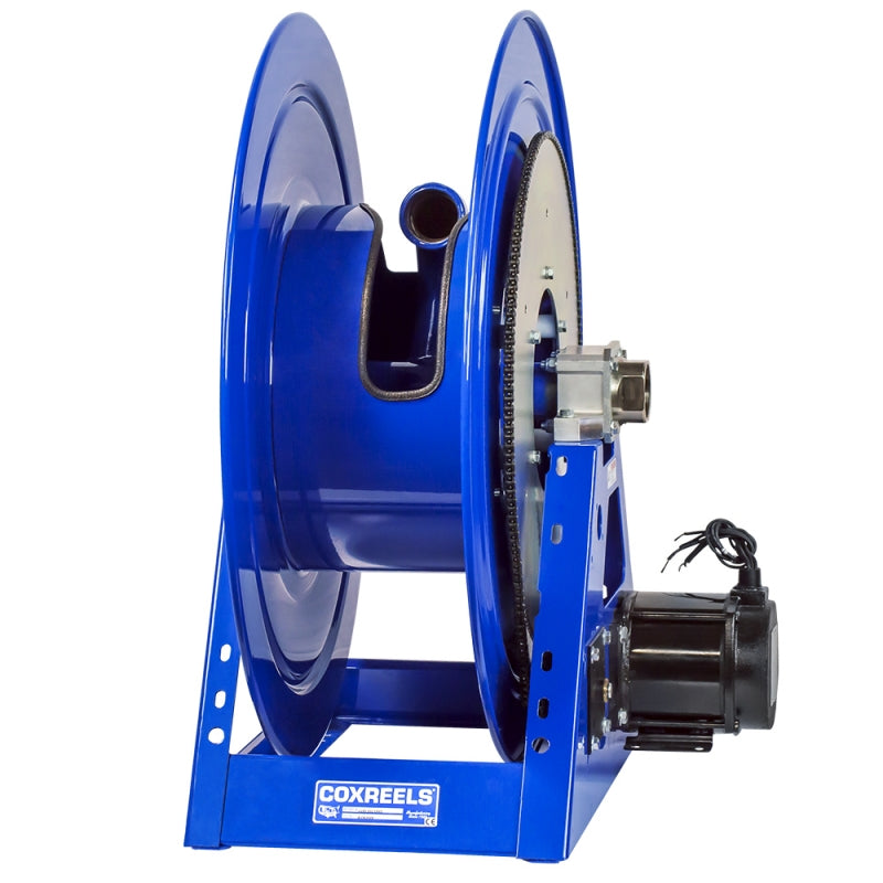 1195-3228-H by Coxreels | 1195 Series | 1,000 PSI Motor Driven Hose Reel for Hydraulic Oil | Hydraulic Motor | 2" Hose ID, 2" FNPT Inlet | Steel | 125ft Capacity, Hose Not Included
