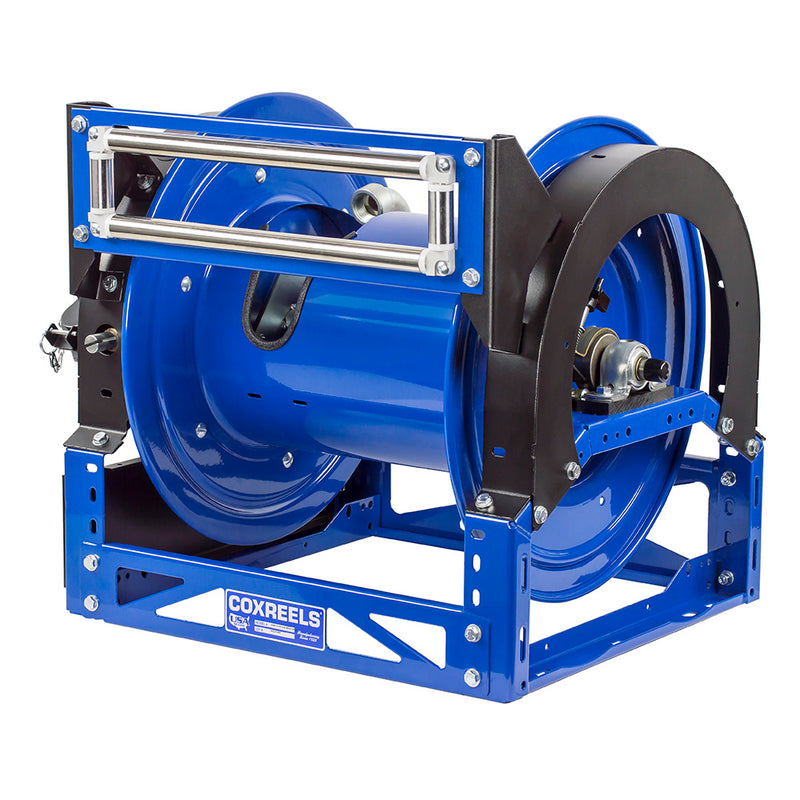 1680-2428-EA by Coxreels | 1600 Series | 1,500 PSI Motor Driven Hose Reel | 115V AC 1/2 HP Explosion Proof Electric Motor | 1-1/2" Hose ID, 1-1/2" FNPT Inlet | Steel | 200ft Capacity, Hose Not Included