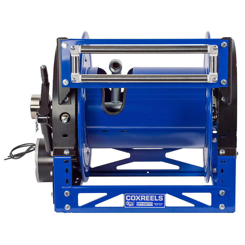 1660-0928-A by Coxreels | 1600 Series | 4,000 PSI Motor Driven Hose Reel | #4 Gast Air Motor | 1" Hose ID, 1" FNPT Inlet | Steel | 165ft Capacity, Hose Not Included